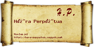 Héra Perpétua névjegykártya